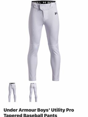 Under Armour White Boys' Tapered Baseball Pants